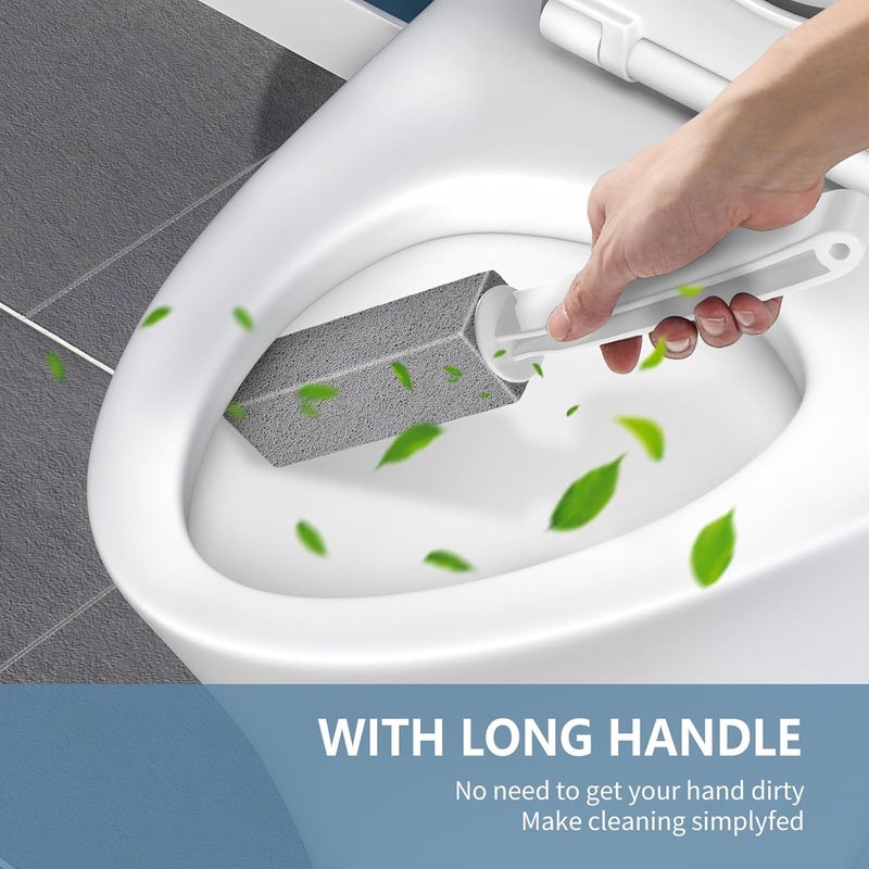 Laiyeoy Toilet Bowl Cleaner Pumice Stone -Hard Water Stain Remover, Powerfully Removes Toilet Bowl Rings，Rust &Lime，Ideal for Toilet Brush/BBQ Grills/Sink/Pool/Bathroom【2Pack】 (Extra Long Handle) - Image 4